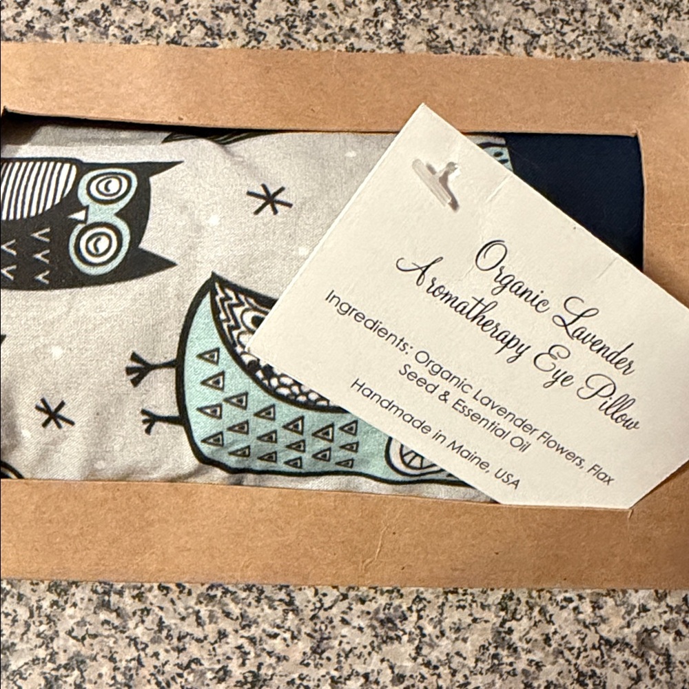Organic Lavender Aromatherapy Eye Pillow Handmade in Maine NWT